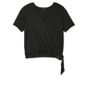 NWT Drapey Crossover Top Black XXL